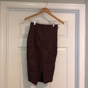 Midi Faux Leather Skirt